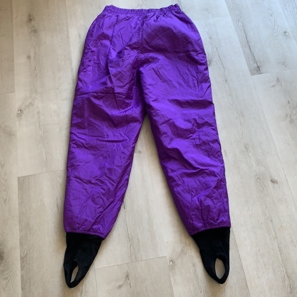 Vintage Edelweiss Purple Ski Snow Pants high waist shimmer retro size 14 women’s - Picture 14 of 15